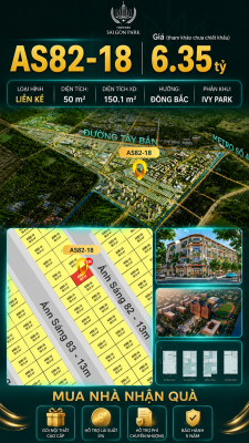 Nhà phố Vinhomes Sài Gòn Park AS82-18 giá 6.35 tỷ