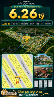 Nhà phố AS82-32 Ivy Park Vinhomes Sài Gòn Park Giá 6.26 Tỷ 50m²