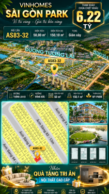 Nhà phố AS83-32 Ivy Park Vinhomes Sài Gòn Park Giá 6.22 Tỷ 50m²