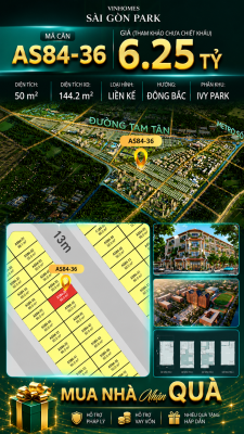 Nhà phố Vinhomes Sài Gòn Park AS84-36 giá 6.25 tỷ