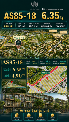 Nhà phố Vinhomes Sài Gòn Park AS85-18 giá 6.35 tỷ