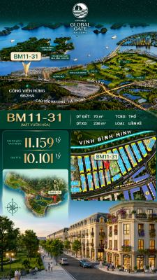 Nhà Phố Liền Kề BM11-31 Vinhomes Global Gate Hạ Long Xanh 11.16 tỷ