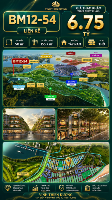 Nhà Phố Liền Kề BM12-54 Vinhomes Global Gate Hạ Long Xanh 6.75 tỷ