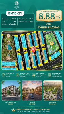 Nhà Phố Liền Kề BM15-21 Vinhomes Global Gate Hạ Long Xanh 8.88 tỷ