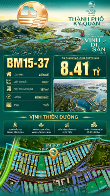 Nhà Phố Liền Kề BM15-37 Vinhomes Global Gate Hạ Long Xanh 8.41 tỷ