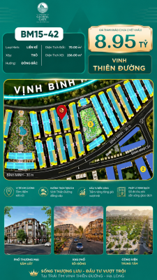 Nhà Phố Liền Kề BM15-42 Vinhomes Global Gate Hạ Long Xanh 8.95 tỷ