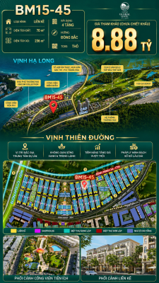 Nhà Phố Liền Kề BM15-45 Vinhomes Global Gate Hạ Long Xanh 8.88 tỷ