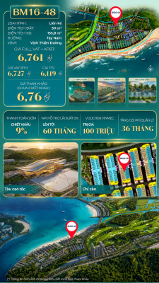 Nhà Phố Liền Kề BM16-48 Vinhomes Global Gate Hạ Long Xanh 6.76 tỷ