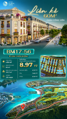 Nhà Phố Liền Kề BM17-56 Vinhomes Global Gate Hạ Long Xanh 8.97 tỷ