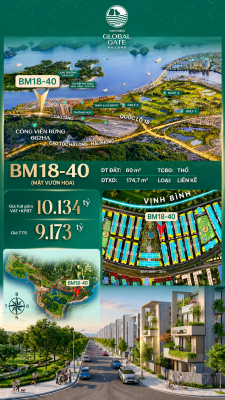 Nhà Phố Liền Kề BM18-40 Vinhomes Global Gate Hạ Long Xanh 10.13 tỷ