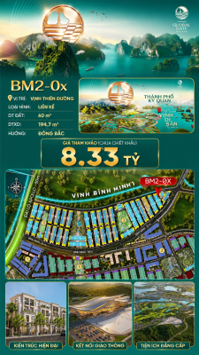 Nhà Phố Liền Kề BM2-03 Vinhomes Global Gate Hạ Long Xanh 8.33 tỷ