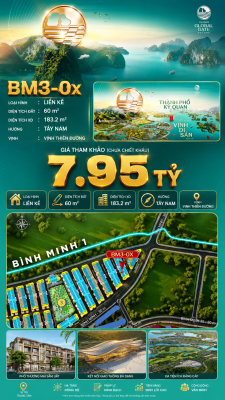 Nhà Phố Liền Kề BM3-08 Vinhomes Global Gate Hạ Long Xanh 7.95 tỷ