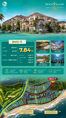 Nhà Phố Liền Kề BM3-11 Vinhomes Global Gate Hạ Long Xanh 7.84 tỷ