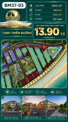 Biệt Thự Song Lập BM13-03 Vinhomes Global Gate Hạ Long 13.90 tỷ