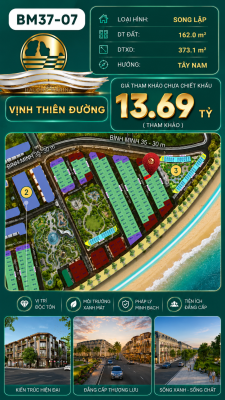 Biệt Thự Song Lập BM37-07 Vinhomes Global Gate Hạ Long 13.69 tỷ