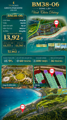 Biệt Thự Song Lập BM38-06 Vinhomes Global Gate Hạ Long 13.92 tỷ