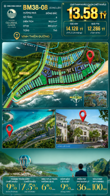 Biệt Thự Song Lập BM38-08 Vinhomes Global Gate Hạ Long 13.58 tỷ