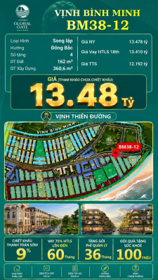Biệt Thự Song Lập BM38-12 Vinhomes Global Gate Hạ Long 13.48 tỷ