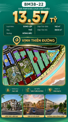 Biệt Thự Song Lập BM38-22 Vinhomes Global Gate Hạ Long 13.57 tỷ