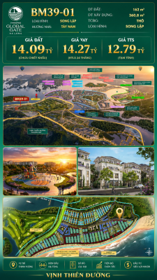 Biệt Thự Song Lập BM39-01 Vinhomes Global Gate Hạ Long 14.09 tỷ