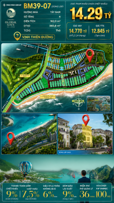 Biệt Thự Song Lập BM39-07 Vinhomes Global Gate Hạ Long 14.29 tỷ