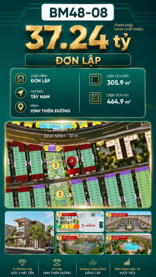 Biệt Thự Đơn Lập Góc BM48-08 Vinhomes Global Gate Hạ Long 37.24 tỷ