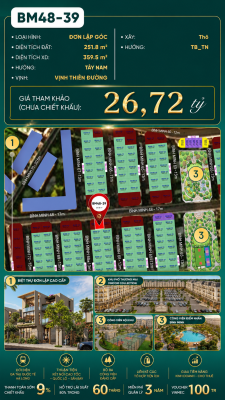 Biệt Thự Đơn Lập Góc BM48-39 Vinhomes Global Gate Hạ Long 26.72 tỷ