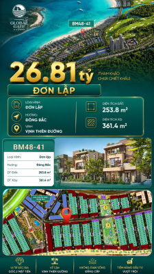 Biệt Thự Đơn Lập BM48-41 Vinhomes Global Gate Hạ Long 26.81 tỷ