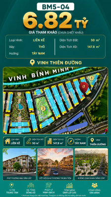 Nhà Phố Liền Kề BM5-04 Vinhomes Global Gate Hạ Long Xanh 6.82 tỷ
