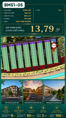 Biệt Thự Song Lập BM51-05 Vinhomes Global Gate Hạ Long 13.79 tỷ