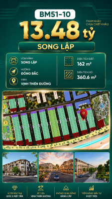 Biệt Thự Song Lập Góc BM51-10 Vinhomes Global Gate Hạ Long 13.48 tỷ