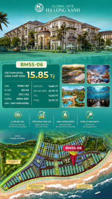 Biệt Thự Song Lập BM55-06 Vinhomes Global Gate Hạ Long Xanh 15.85 tỷ