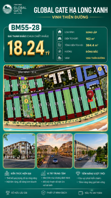 Biệt Thự Song Lập BM55-28 Vinhomes Global Gate Hạ Long Xanh 18.24 tỷ