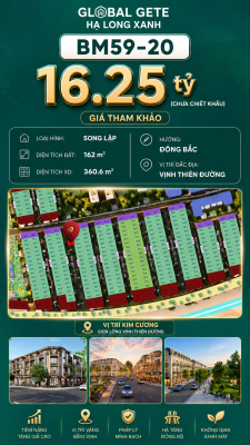 Biệt Thự Song Lập BM59-20 Vinhomes Global Gate Hạ Long Xanh 16.25 tỷ