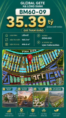 Nhà Phố Liền Kề Góc 2MT BM60-09 Vinhomes Global Gate Hạ Long Xanh 35.39 tỷ