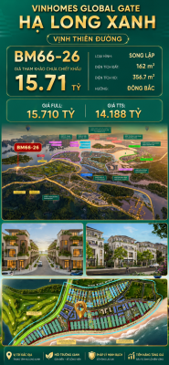 Biệt Thự Song Lập BM66-26 Vinhomes Global Gate Hạ Long 15.71 tỷ