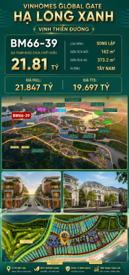 Biệt Thự Song Lập BM66-39 Vinhomes Global Gate Hạ Long 21.81 tỷ