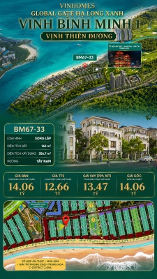 Biệt Thự Song Lập BM67-33 Vinhomes Global Gate Hạ Long 14.06 tỷ