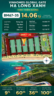 Biệt Thự Song Lập BM67-35 Vinhomes Global Gate Hạ Long 14.06 tỷ