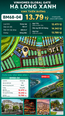 Biệt Thự Song Lập BM68-04 Vinhomes Global Gate Hạ Long 13.79 tỷ
