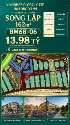 Biệt Thự Song Lập BM68-06 Vinhomes Global Gate Hạ Long 13.98 tỷ