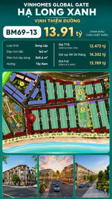 Biệt Thự Song Lập BM69-13 Vinhomes Global Gate Hạ Long 13.91 tỷ