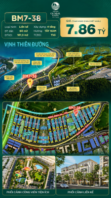Nhà Phố Liền Kề BM7-38 Vinhomes Global Gate Hạ Long Xanh 7.86 tỷ