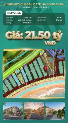 Biệt Thự Song Lập BM73-34 Vinhomes Global Gate Hạ Long 21.56 tỷ
