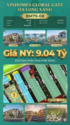Liền Kề BM79-08 Vinhomes Global Gate Hạ Long Xanh 9.04 tỷ