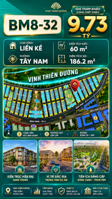 Nhà Phố Liền Kề BM8-32 Vinhomes Global Gate Hạ Long Xanh 9.73 tỷ