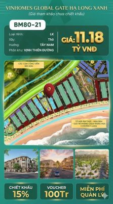 Liền Kề BM80-21 Vinhomes Global Gate Hạ Long Xanh 11.18 tỷ