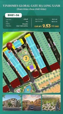 Liền Kề BM81-06 Vinhomes Global Gate Hạ Long Xanh 9.53 tỷ