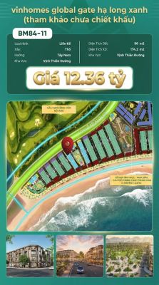 Liền Kề BM84-11 Vinhomes Global Gate Hạ Long Xanh 12.36 tỷ