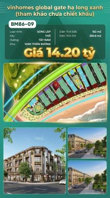 Biệt Thự Song Lập BM86-09 Vinhomes Global Gate Hạ Long 14.2 tỷ